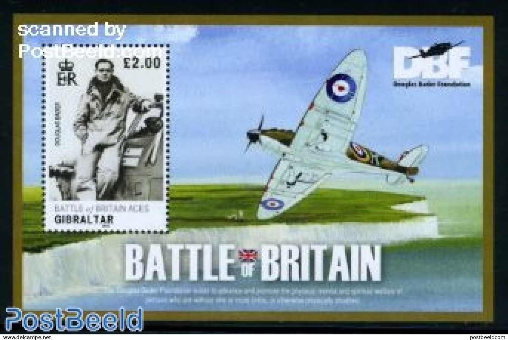 Gibraltar 2010 Battle Of Britain S/s, Mint NH, History - Transport - World War II - Aircraft & Aviation - 2. Weltkrieg