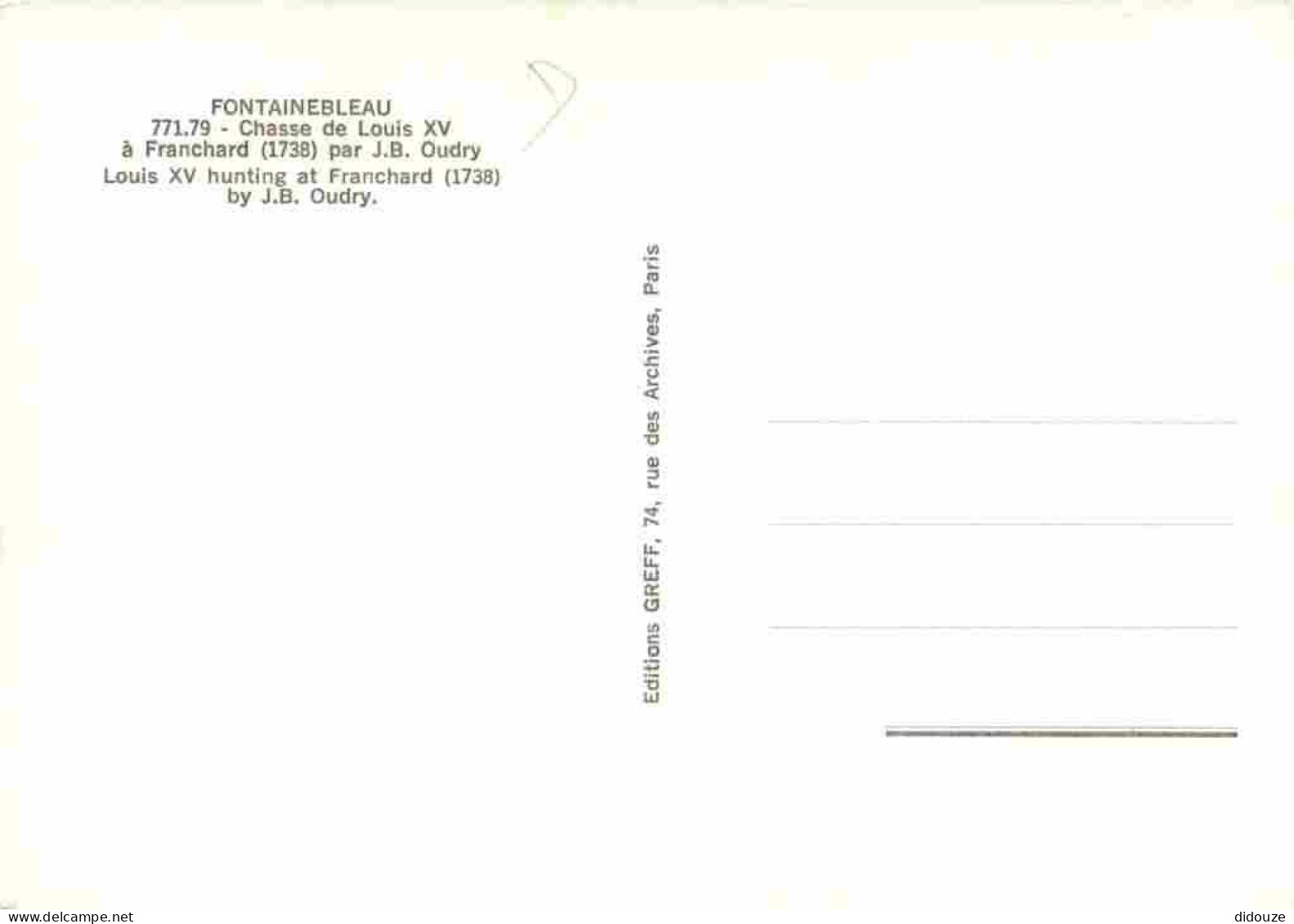 Art - Peinture Histoire - Jean Baptiste Oudry - Chasse De Louis XV à Franchard - CPM - Carte Neuve - Voir Scans Recto-Ve - History