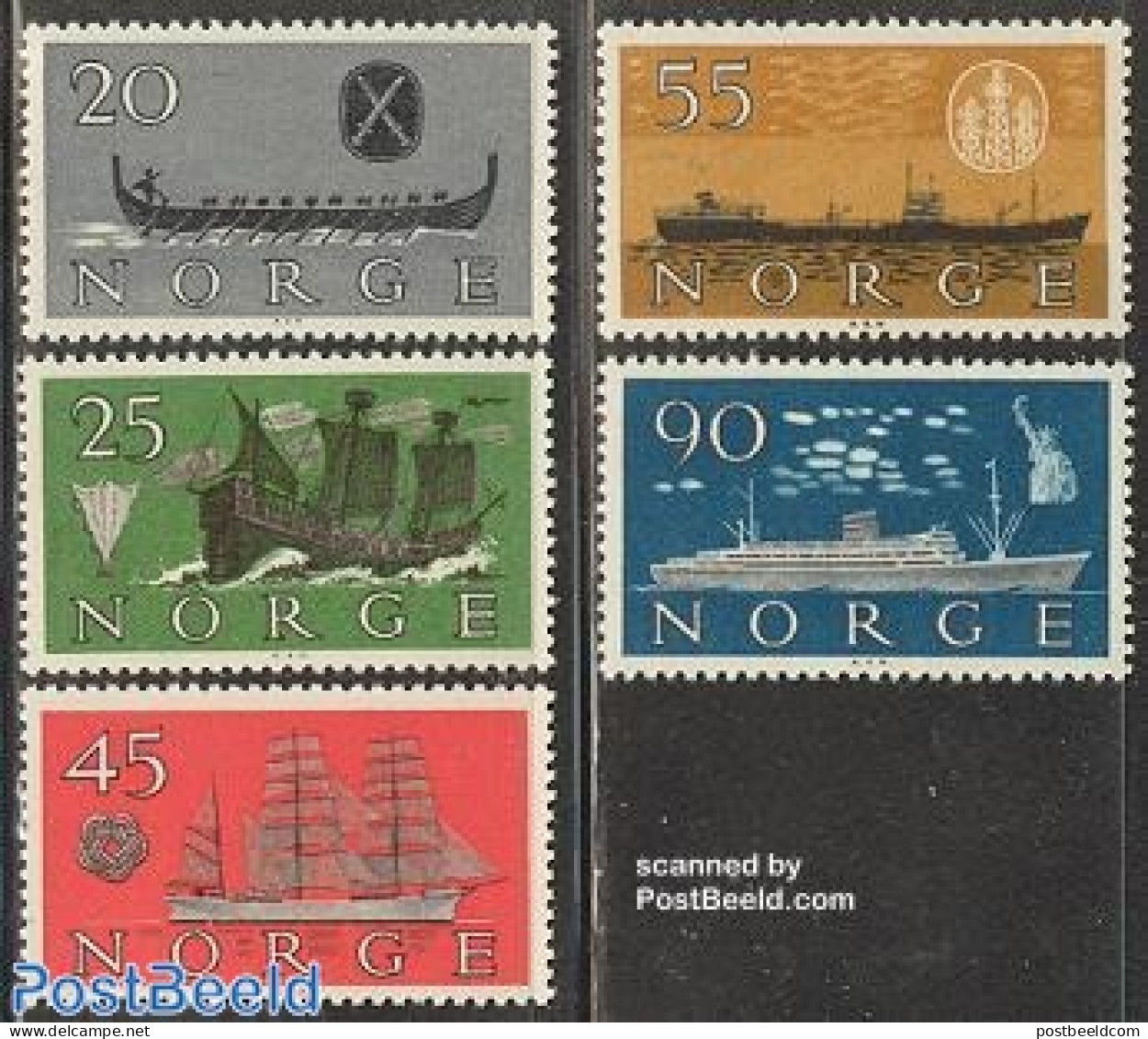 Norway 1960 Ships 5v, Mint NH, Transport - Ships And Boats - Ongebruikt