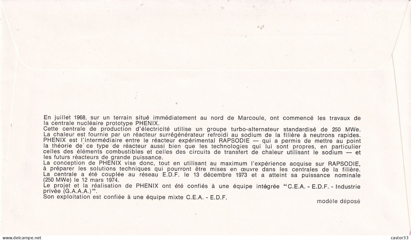 1er Jour, Réacteur Surrégénérateur "Phénix" - 1970-1979