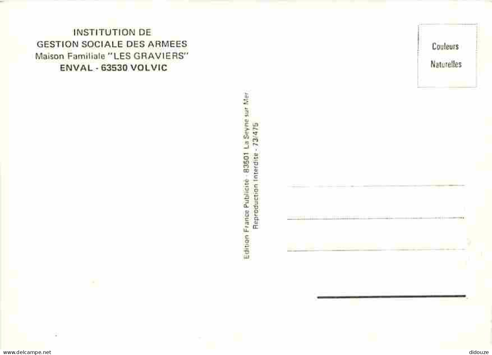 63 - Volvic - Institution De Gestion Sociale Des Armées - Maison Familiale Les Graviers - Vue Aérienne - CPM - Voir Scan - Volvic