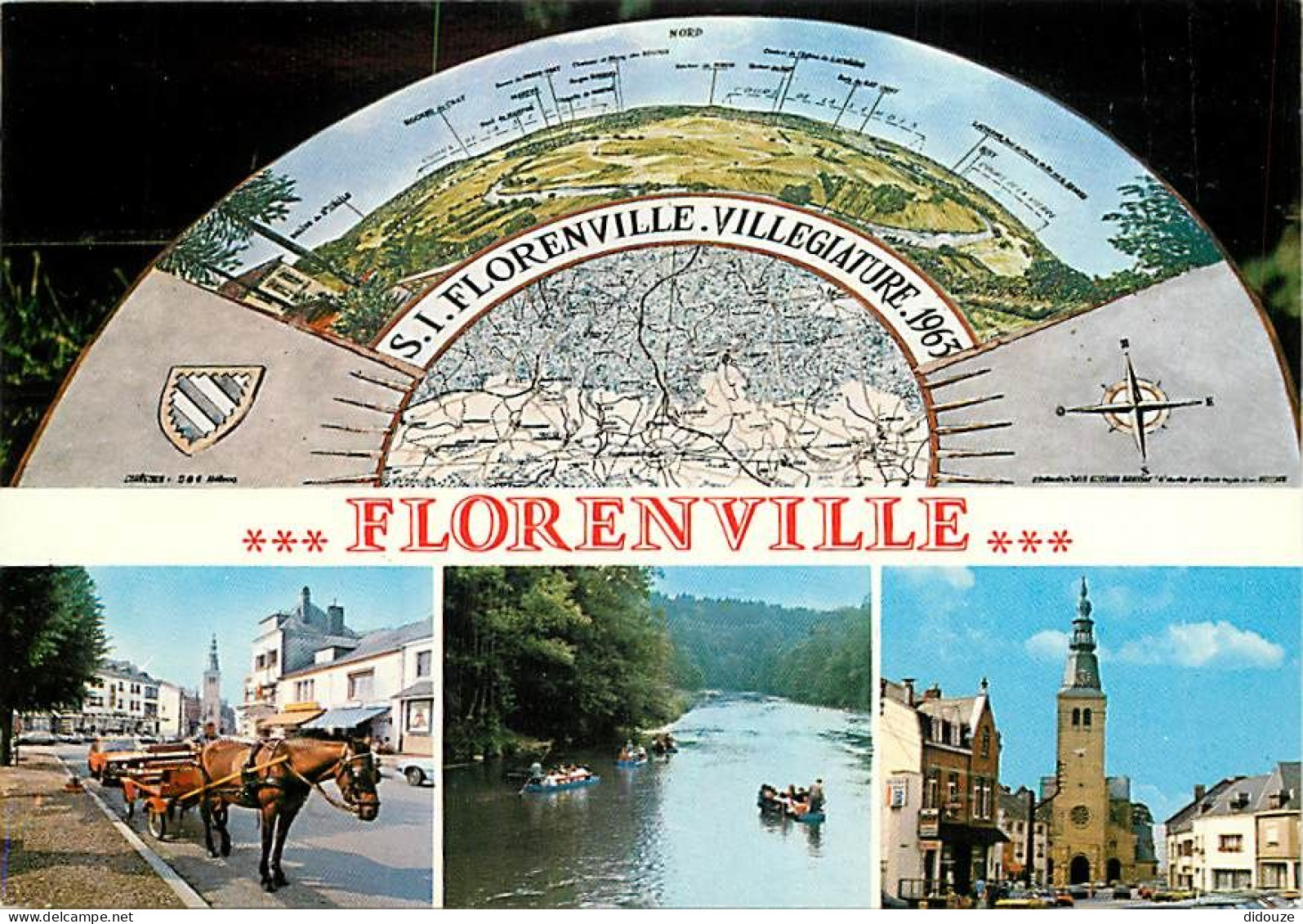 Belgique - Florenville - Multivues - Attelage De Chevauc - Table D'orientation - Carte Neuve - CPM - Voir Scans Recto-Ve - Florenville