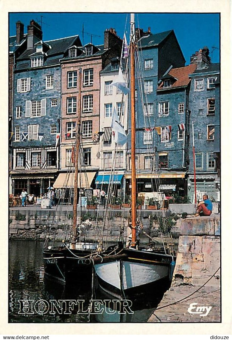 14 - Honfleur - Le Vieux Bassin, Le Quai Sainte-Catherine Et Ses Façades Typiques - Bateaux - Flamme Postale De Honfleur - Honfleur