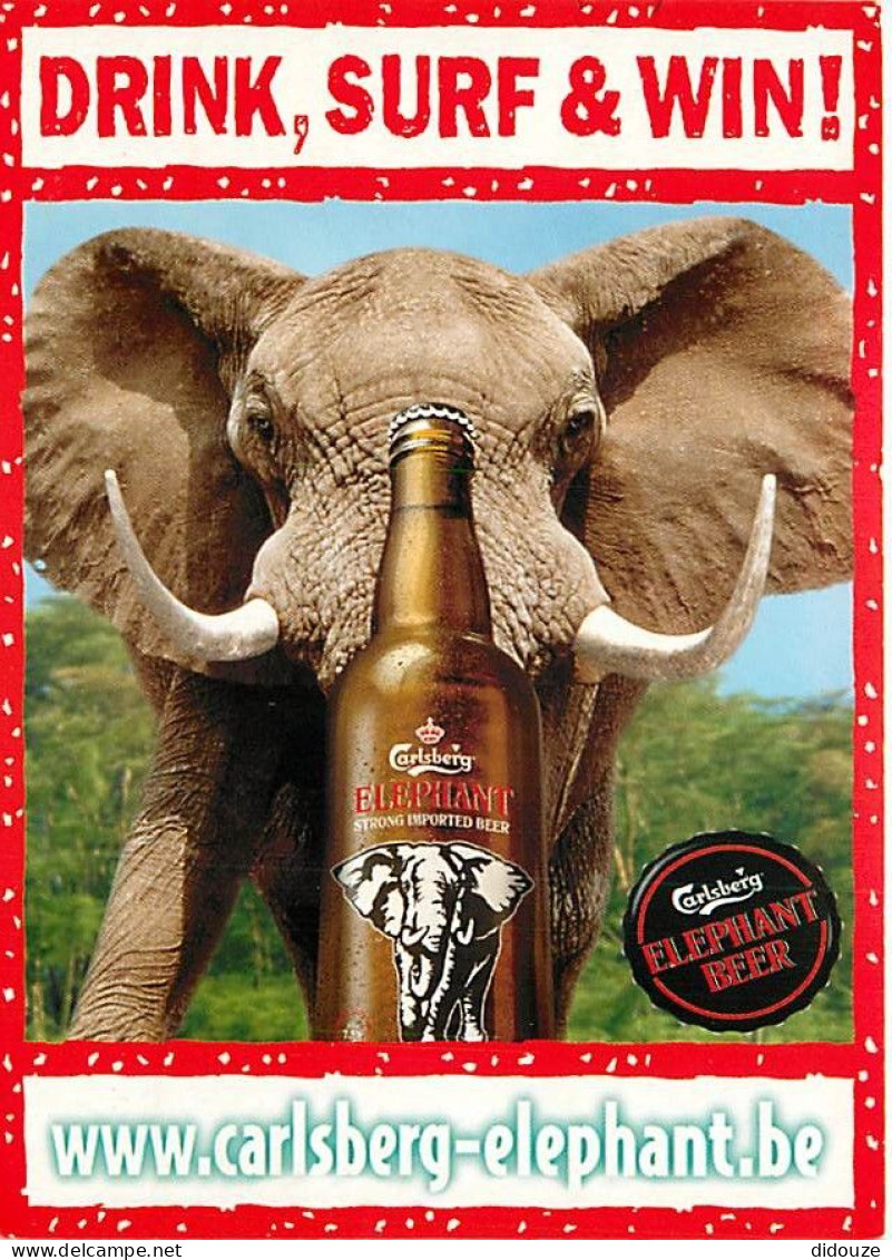 Animaux - Eléphants - Carte Publicitaire Carlsberg Elephant Beer - CPM - Voir Scans Recto-Verso - Éléphants