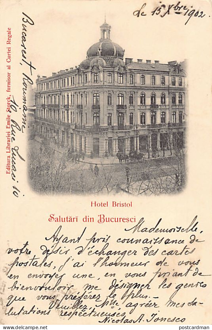 Romania - BUCURESTI - Hotel Bristol - Ed. Librariei Emile Storck - Rumänien