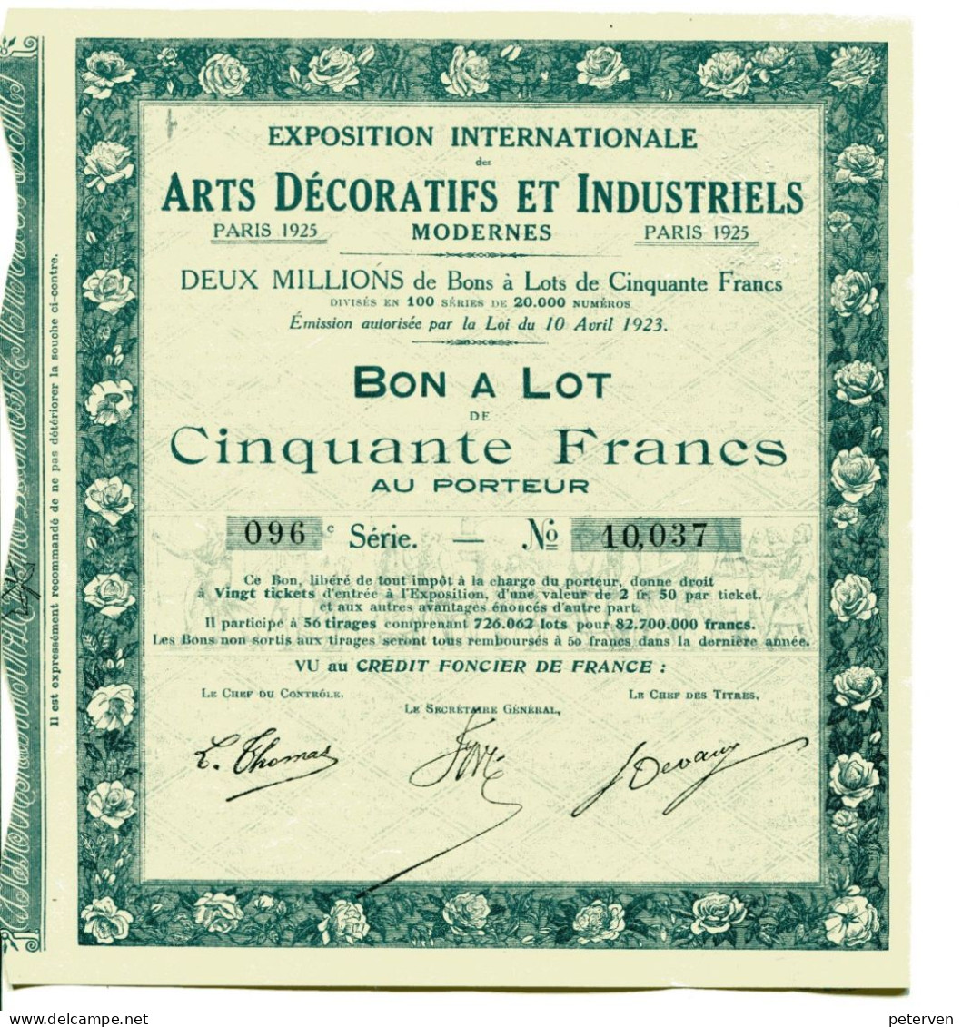 EXPOSITION INTERNATIONALE Des ARTS DÉCORATIFS Et INDUSTRIELS Modernes - Banque & Assurance