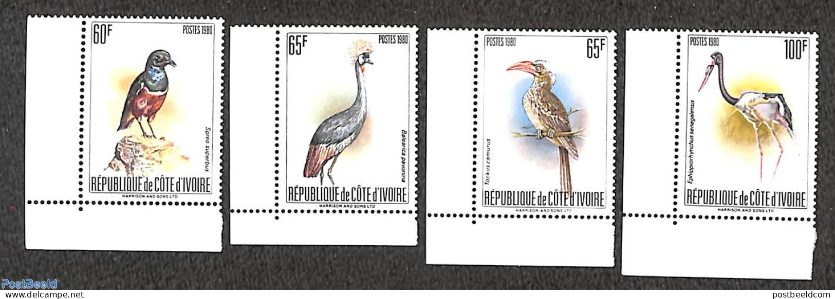 Ivory Coast 1980 Birds 4v, Mint NH, Nature - Birds - Nuovi