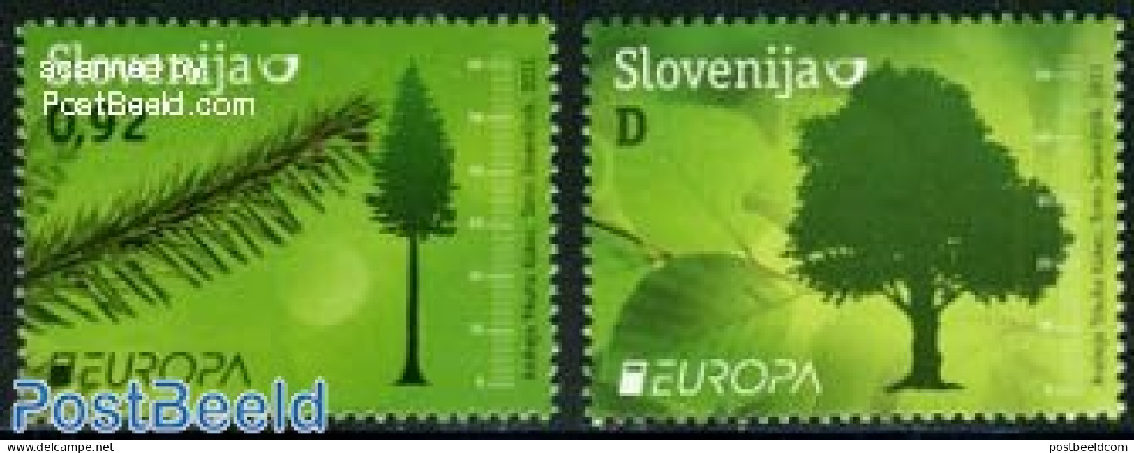 Slovenia 2011 Europa, Forests 2v, Mint NH, History - Nature - Europa (cept) - Trees & Forests - Rotary, Lions Club