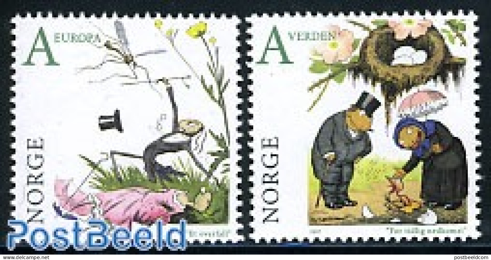 Norway 2007 Theodor Kittelsen 2v, Mint NH, Nature - Insects - Art - Children's Books Illustrations - Fairytales - Unused Stamps