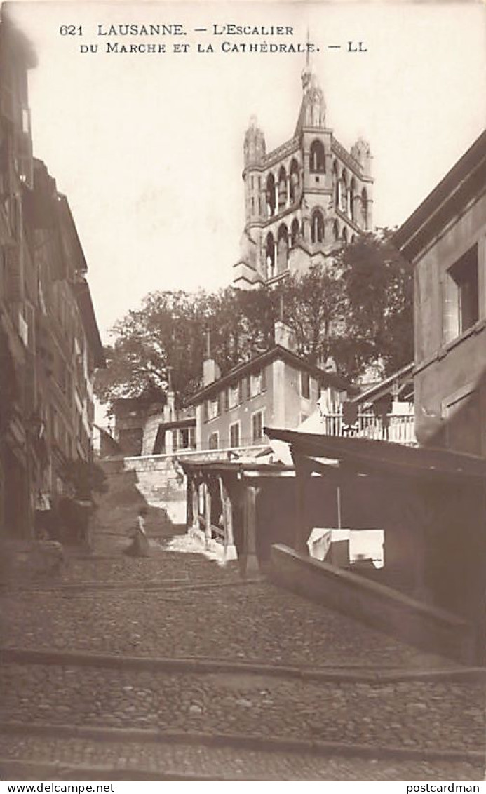 LAUSANNE (VD) L'escalier Du Marché Et La Cathédrale - CARTE BROMURE - Ed. L.L. L - Lausanne