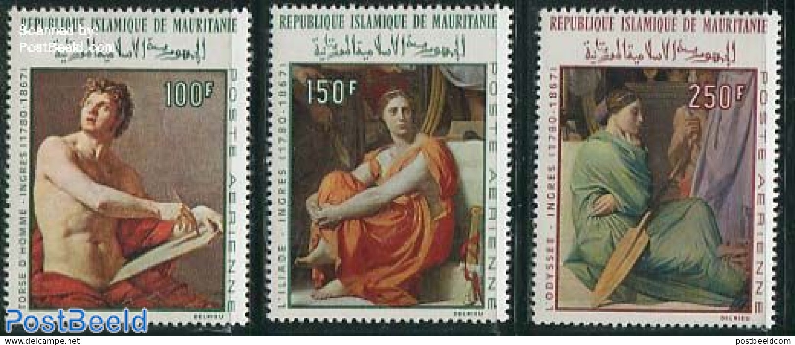 Mauritania 1968 Ingres Paintings 3v, Mint NH, Art - Paintings - Other & Unclassified