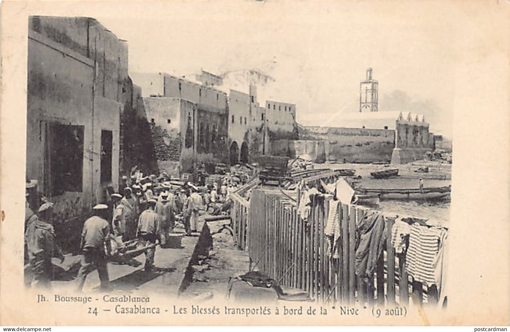 Maroc - CASABLANCA - Les Blessés Transportés à Bord De La Nive (9 Août) - Ed. Jh. Boussuge 24 - Casablanca