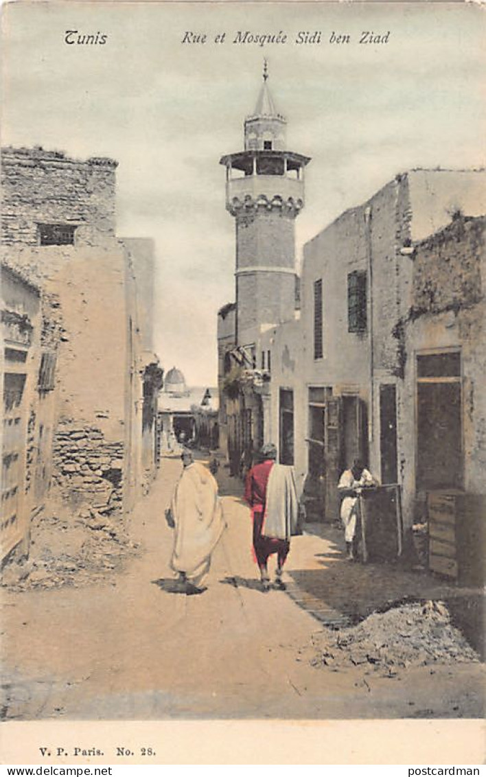 Tunisie - TUNIS - Rue Et Mosquée Sidi Ben Ziad - Ed. V.P. 28 - Tunisia