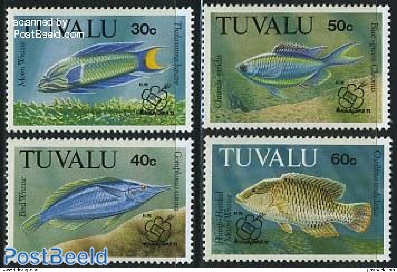 Tuvalu 1992 Kuala Lumpur Overprints 4v, Mint NH, Nature - Fish - Philately - Poissons