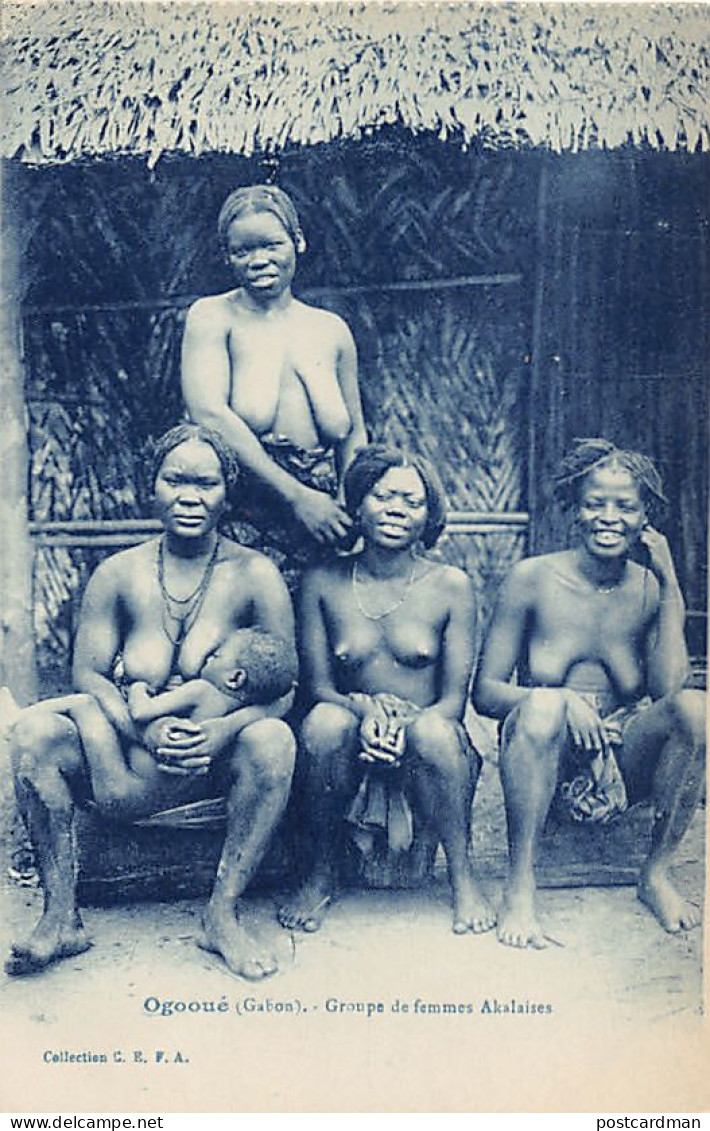 Gabon - NU ETHNIQUE - Groupe De Femme Akalaises Sur L'Ogoué - Ed. C.E.F.A.  - Gabon