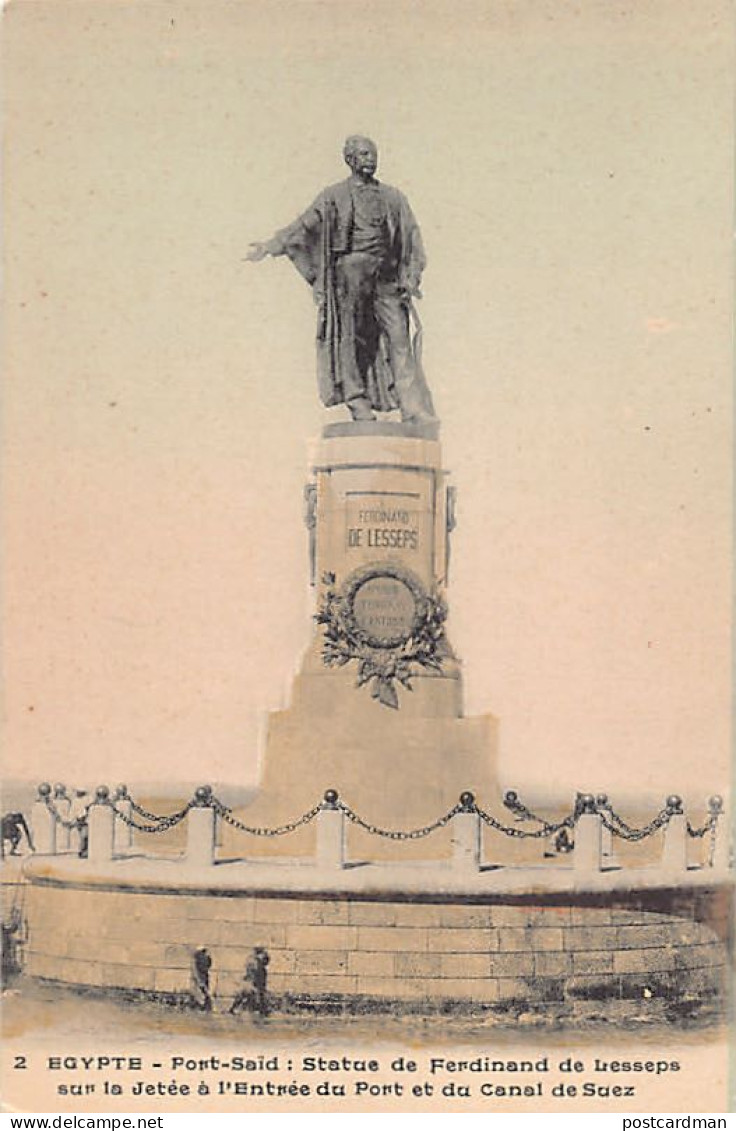 Egypt - PORT SAÏD - Statue Of Ferdinand De Lesseps - Publ. Victor Fiévet 2 - Autres & Non Classés