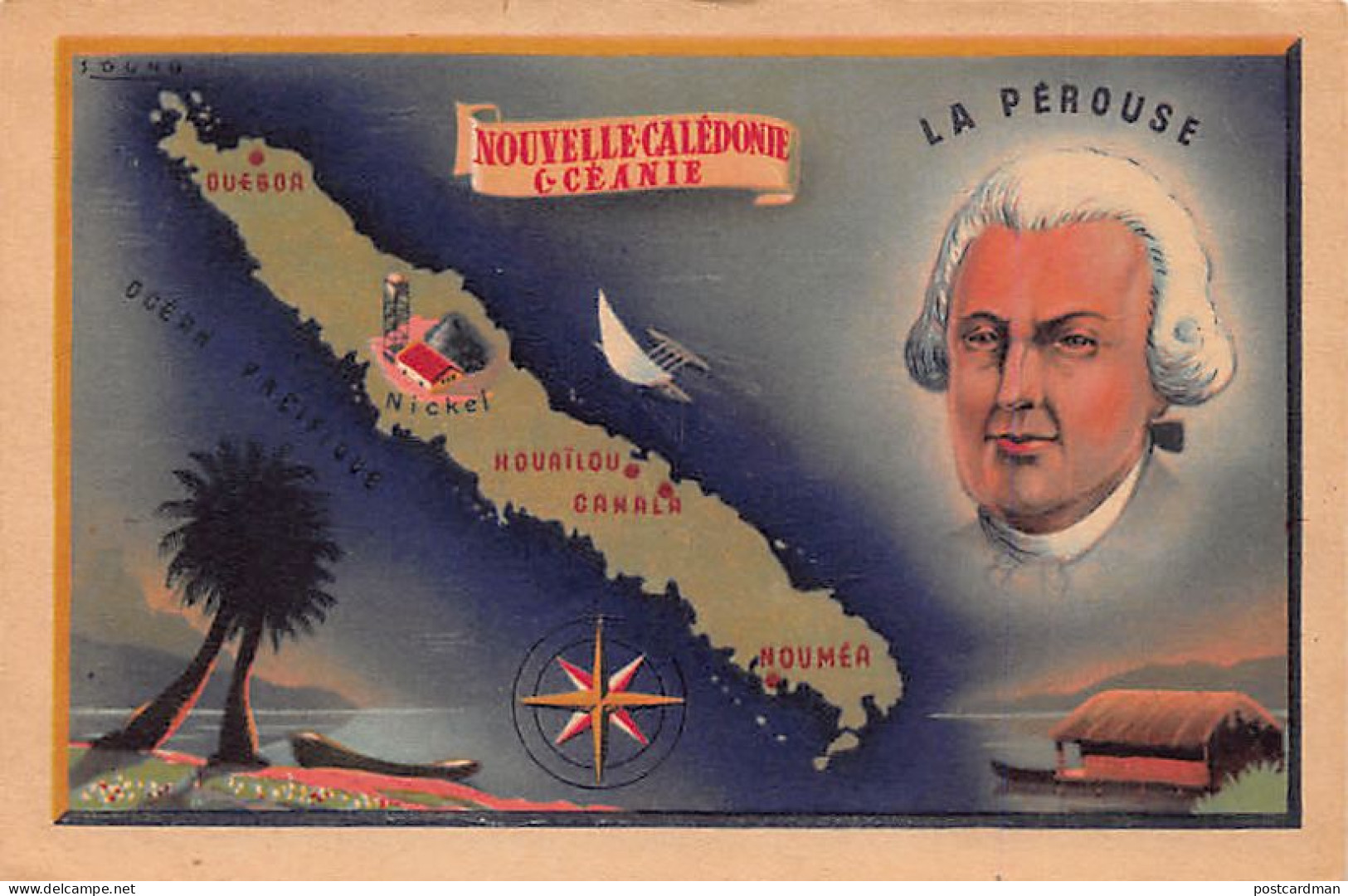 Nouvelle-Calédonie - Carte Géographique - Portrait De La Pérouse - Ed. Moullot  - Nouvelle Calédonie