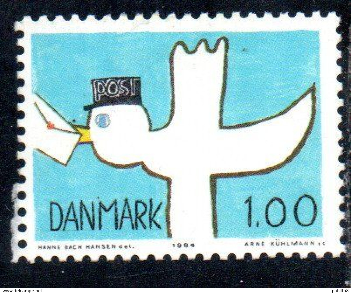 DANEMARK DANMARK DENMARK DANIMARCA 1984 POST BIRD 1k USED USATO OBLITERE - Used Stamps