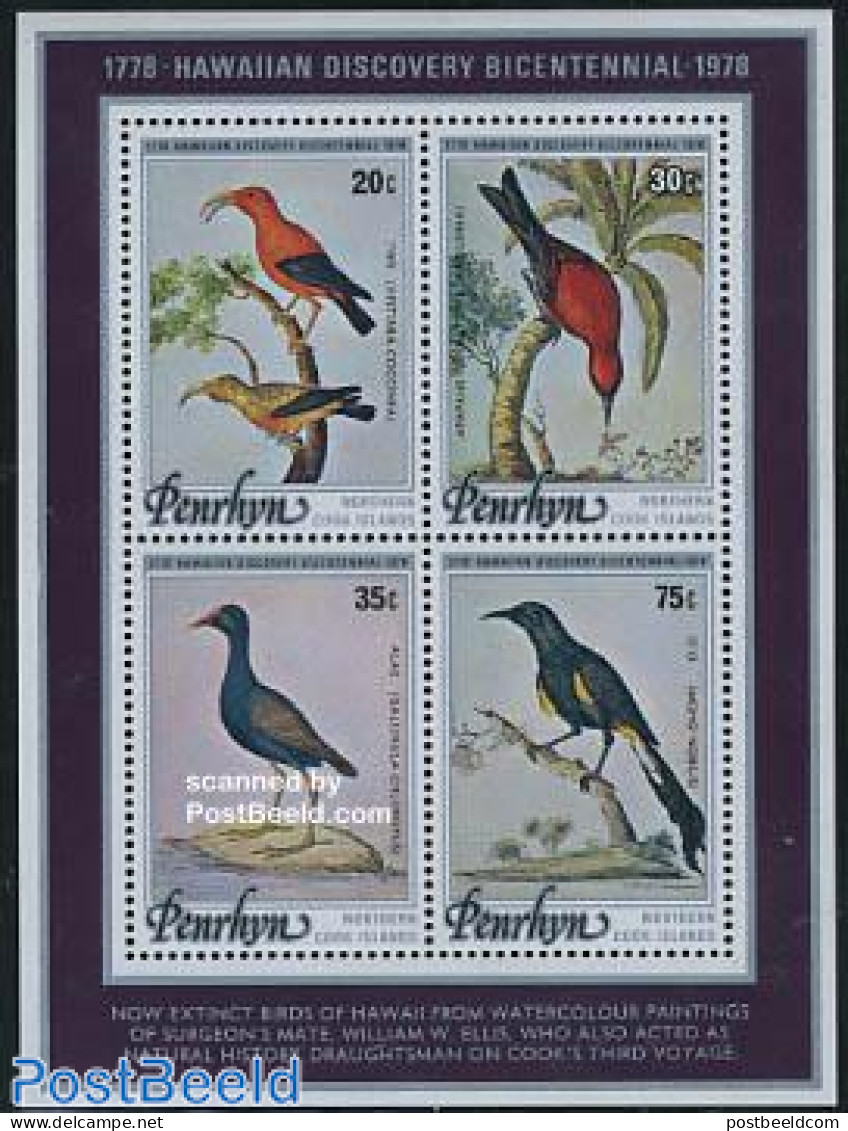 Penrhyn 1978 Birds S/s, Mint NH, Nature - Birds - Penrhyn