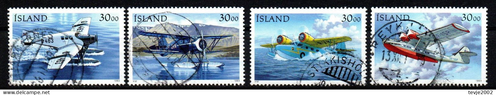 Island 1993 - Mi.Nr. 791 - 794 - Gestempelt Used - Flugzeuge Airplanes - Used Stamps