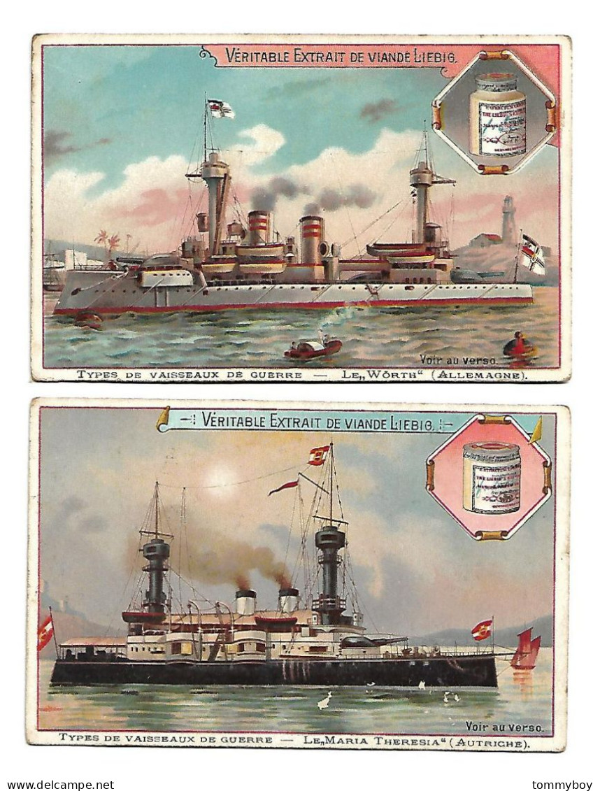 S 502, Liebig 6 Cards, Types De Vaisseaux De Guerre (spots)  (ref B10) - Liebig