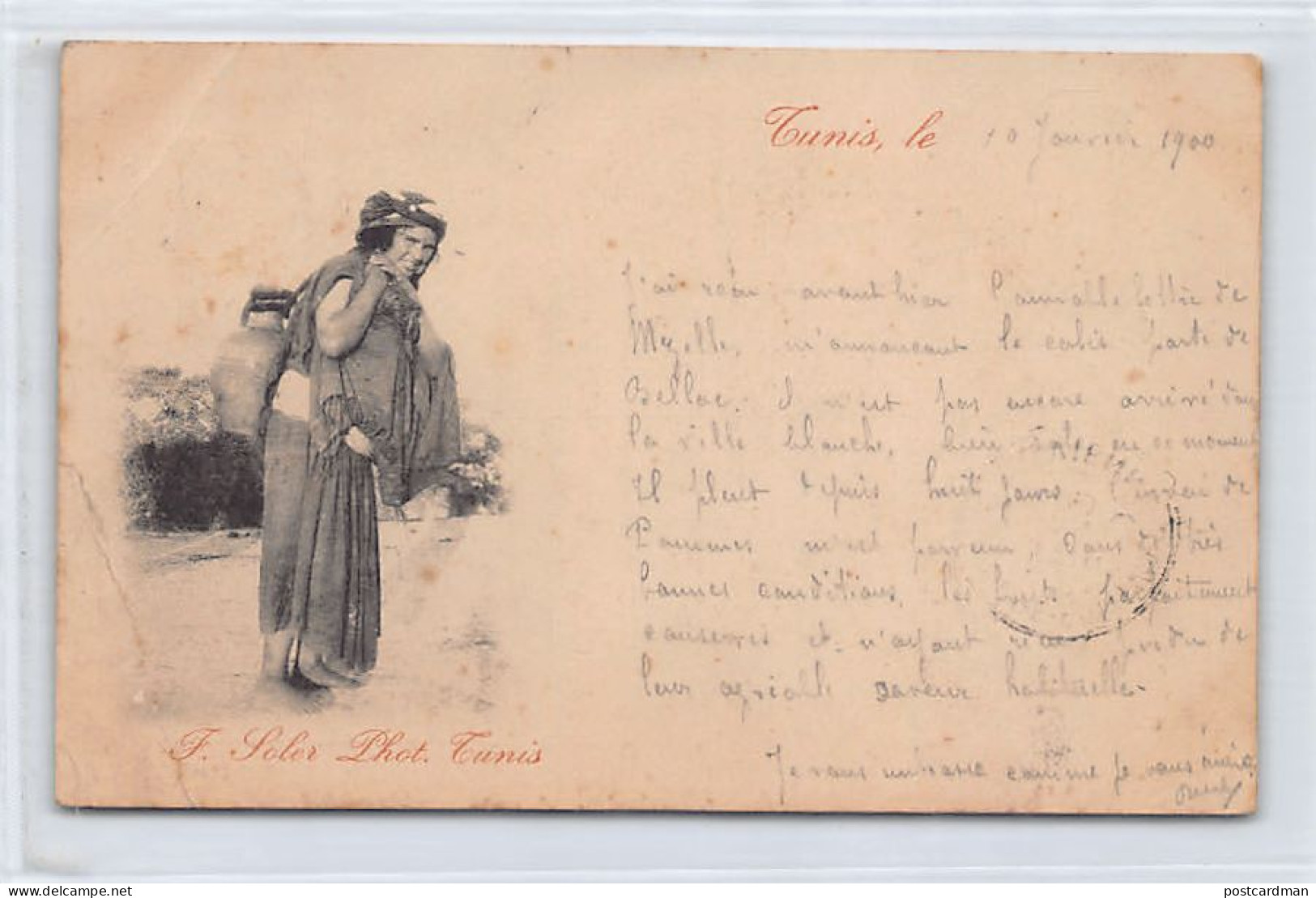 Tunisie - Femme Arabe - CARTE PRÉCURSEUR - Ed. F. Soler  - Tunisia