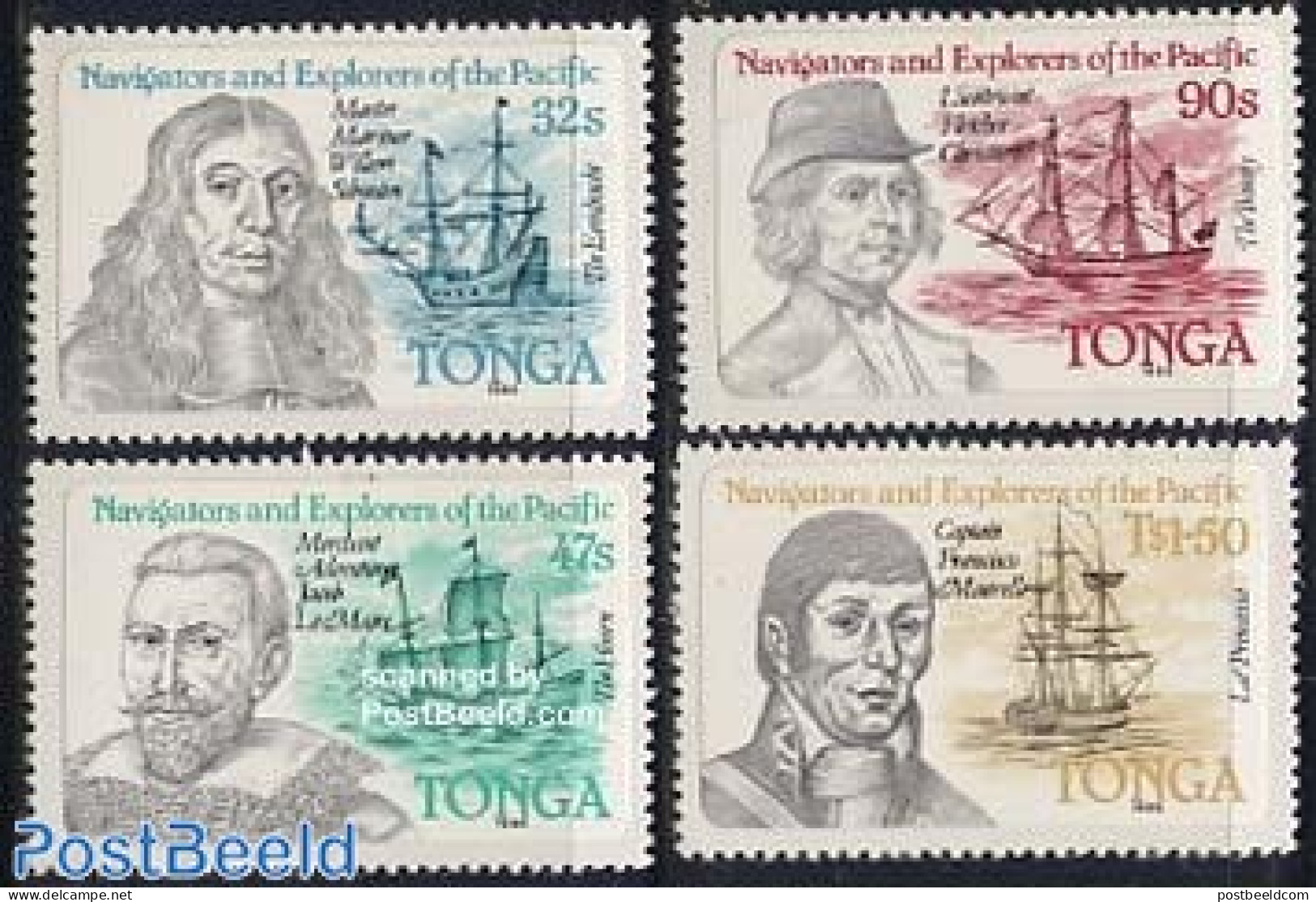 Tonga 1985 Navigators 4v, Mint NH, History - Transport - Explorers - Ships And Boats - Explorers
