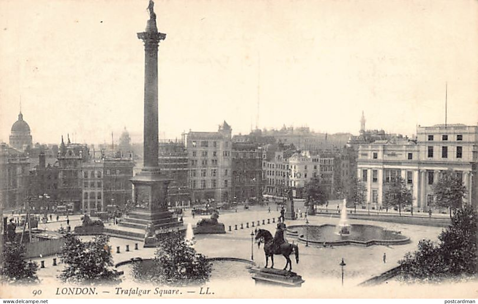 England - LONDON Trafalgar Square,  Publisher Levy LL. 90 - Trafalgar Square