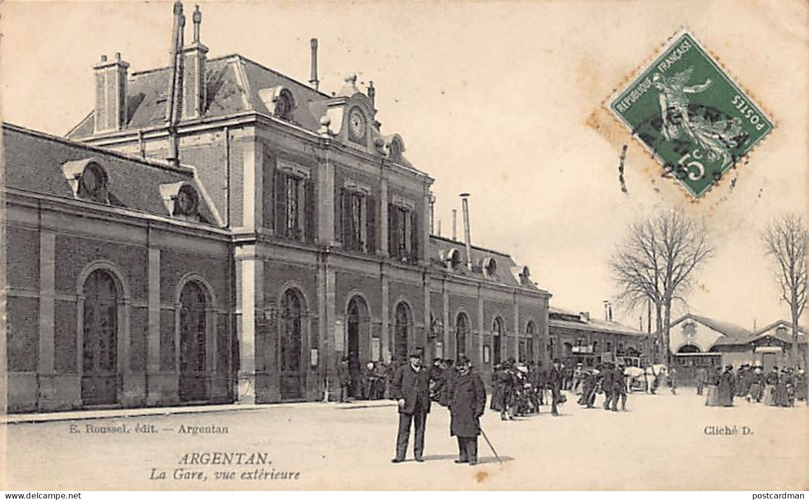 France - ARGENTAN (61) La Gare, Vue Extérieure - Ed. E. Roussel  - Argentan