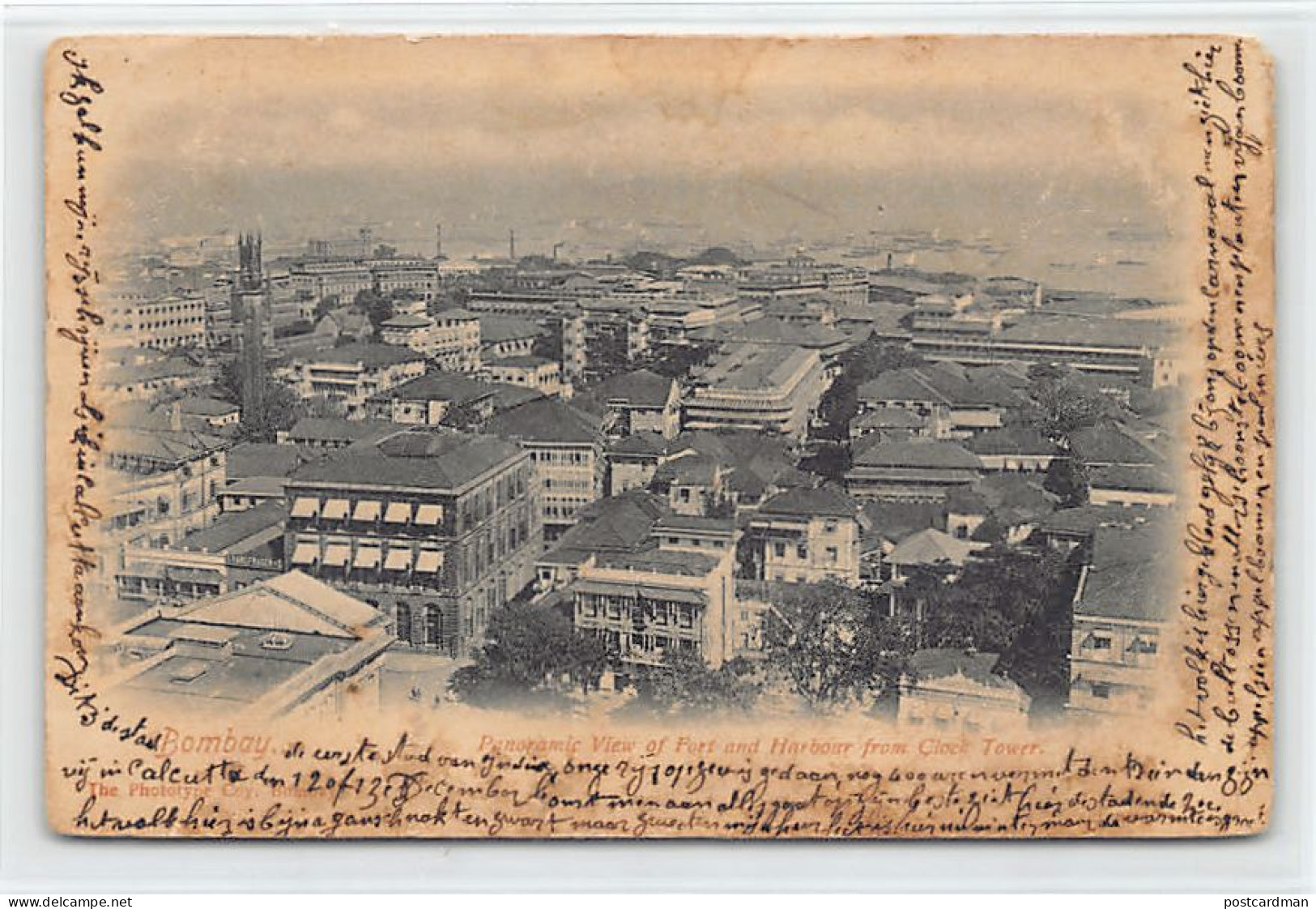 India - MUMBAI - Panoramic View Of Fort And Harbour From Clock Tower - SEE SCANS FOR CONDITION - Inde