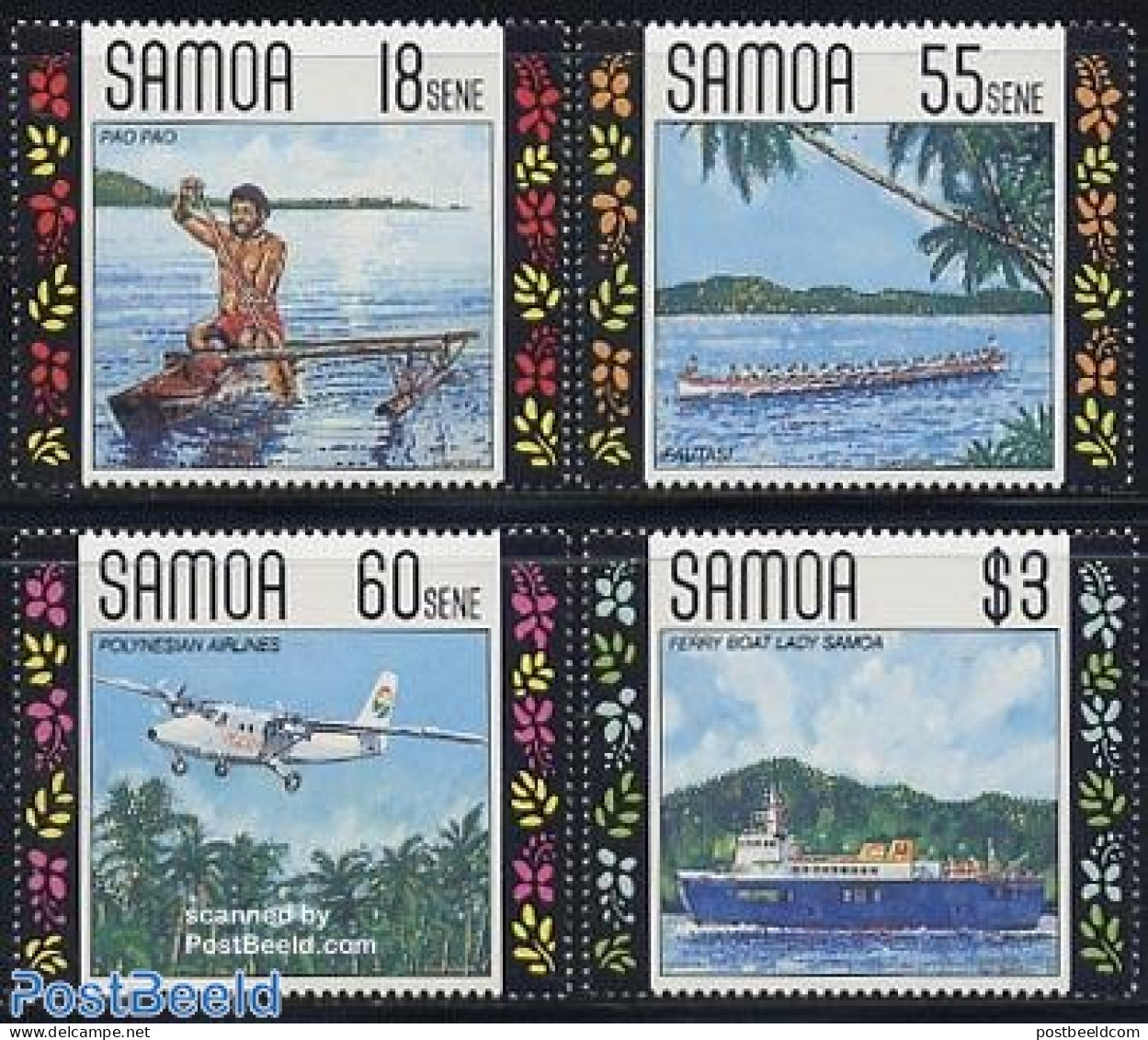 Samoa 1990 Transport 4v, Mint NH, Transport - Aircraft & Aviation - Ships And Boats - Airplanes