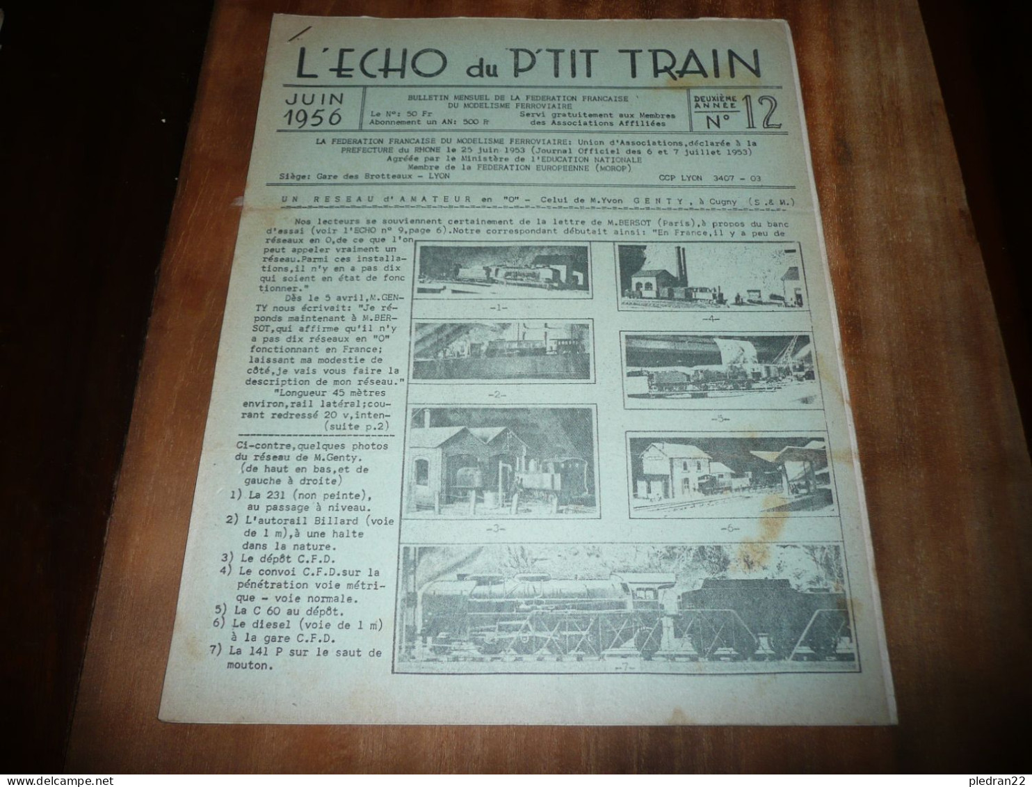 CHEMINS DE FER REVUE L'ECHO DU P'TIT TRAIN N° 12 JUIN 1956 MODELISME FERROVIAIRE GARE DES BROTTEAUX LYON - Spoorwegen En Trams