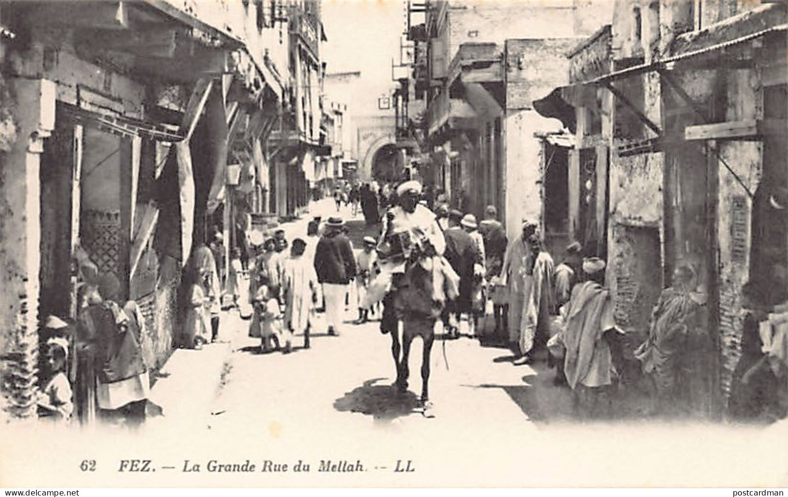 Judaica - Maroc - FEZ - La Grande Rue Du Mellah, Quartier Juif - Ed. LL Lévy 62 - Judaisme