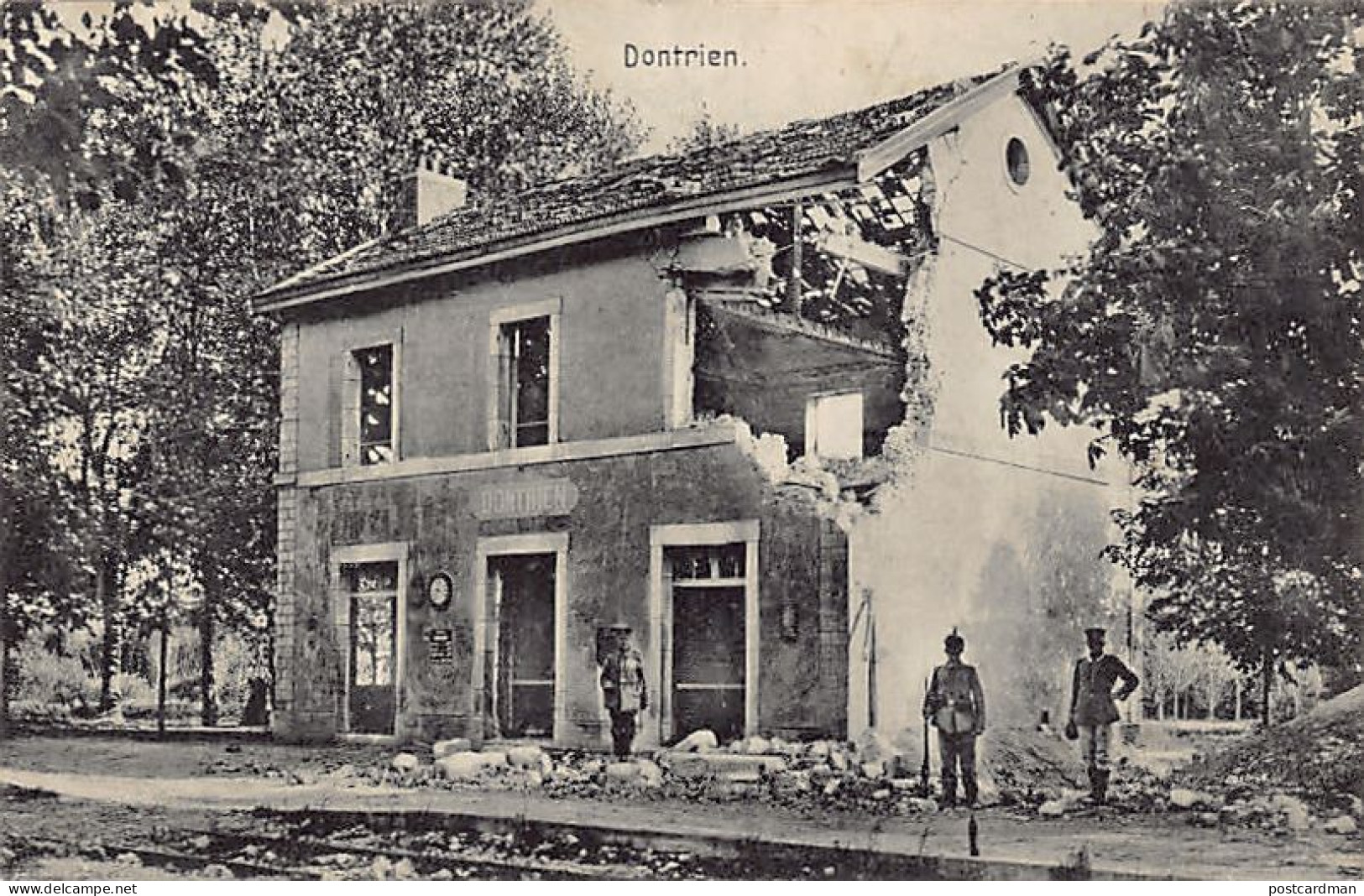 DONTRIEN (51) Première Guerre Mondiale - La Gare - Carte Allemande - Other & Unclassified