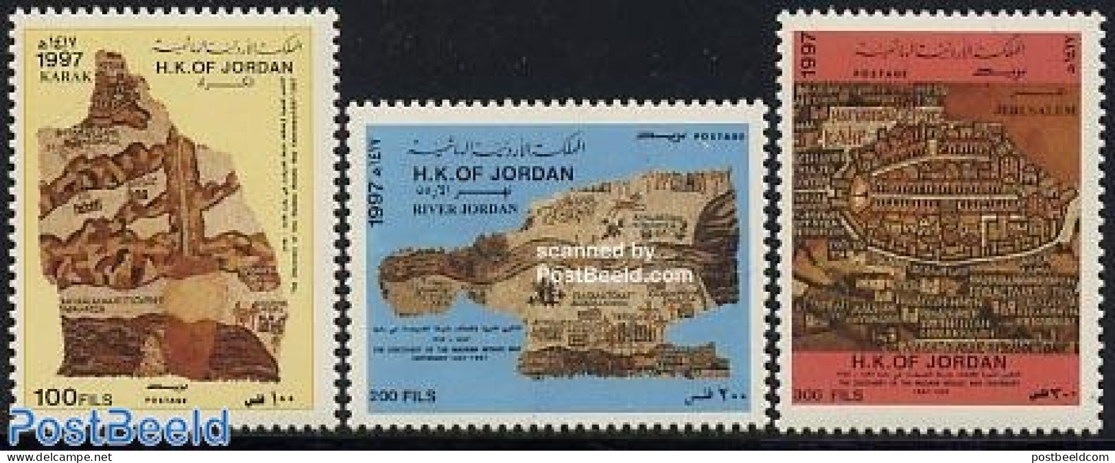 Jordan 1997 Madaba Map 3v, Mint NH, Various - Maps - Géographie