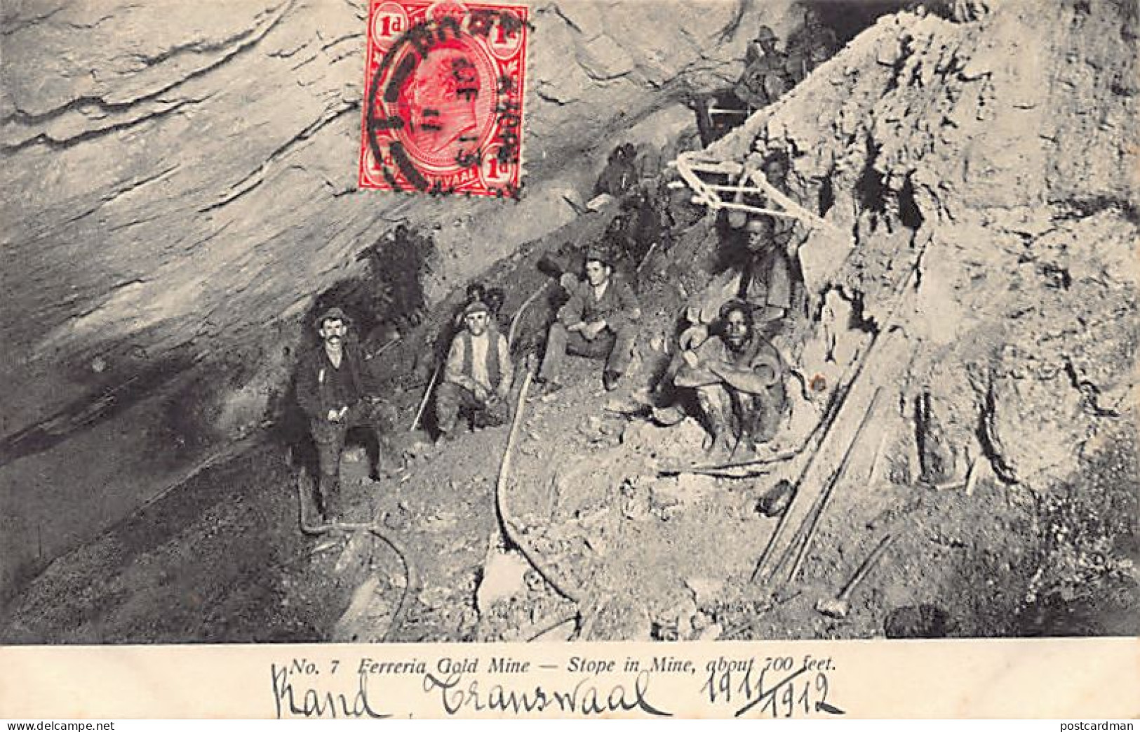 South Africa - Ferreria Gold Mine - Stope In Mine, About 700 Feet - Publ. Unknown 7 - Afrique Du Sud