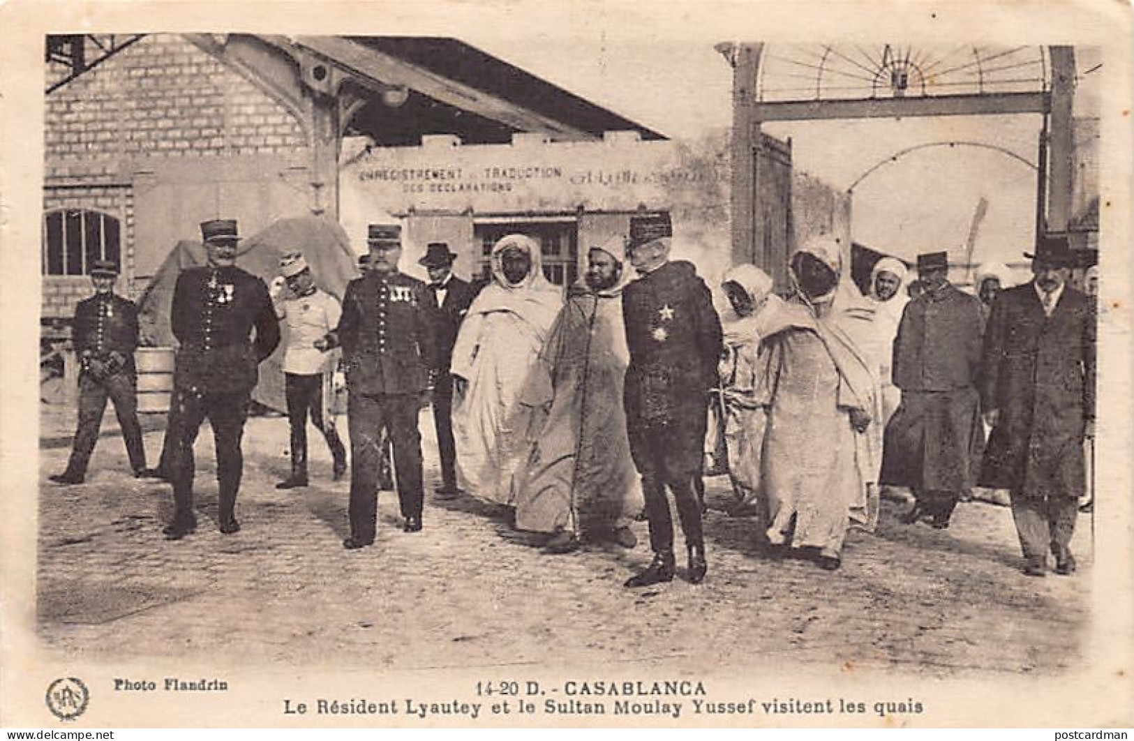 Maroc - CASABLANCA - Le Sultan Moulay Youssef Et Le Résident-Général Lyautey Visitant Les Quais - Ed. Flandrin 1420 - Casablanca