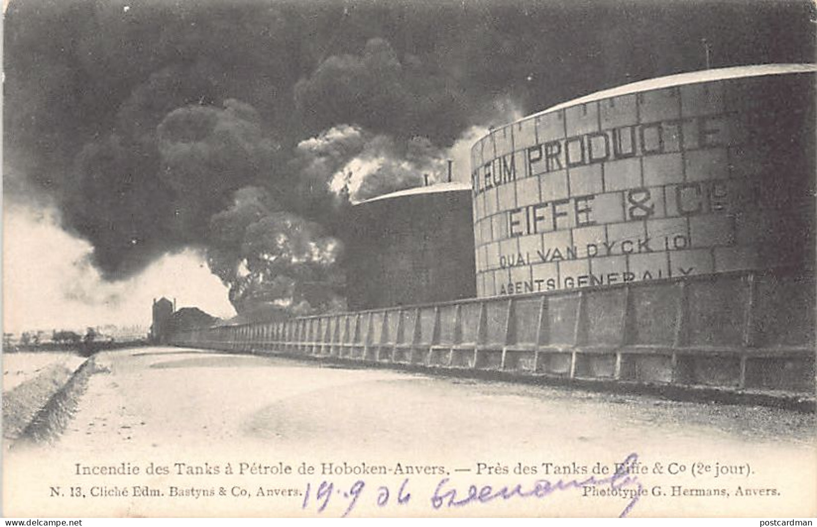 HOBOKEN (Antwerpen) Brand Van Olietanks 29 Augustus 1904 - Tanks Van Eiffe & Co. - Antwerpen