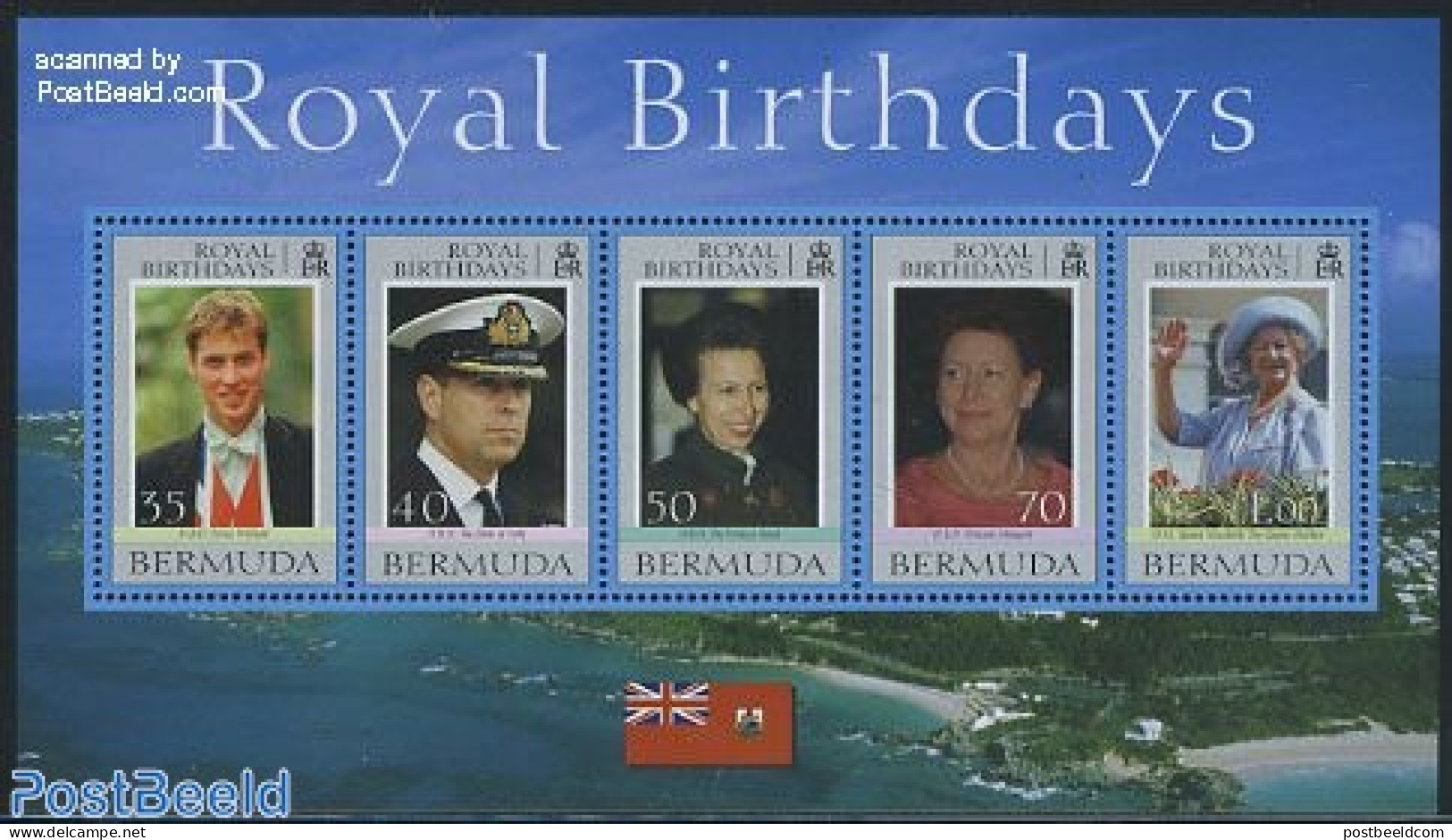 Bermuda 2000 Royal Birthdays S/s, Mint NH, History - Kings & Queens (Royalty) - Royalties, Royals