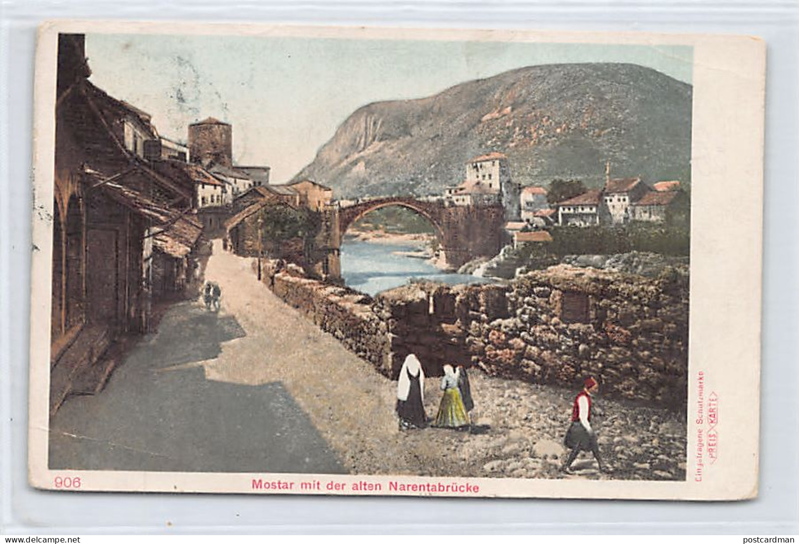 Bosnia - MOSTAR - The Old Bridge On The Neretva River - POSTCARD IS LIGHTLY UNSTICKED - Bosnie-Herzegovine