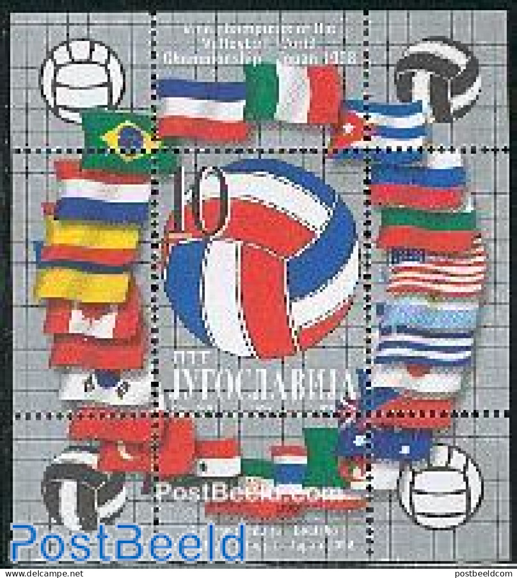Yugoslavia 1998 Volleyball S/s, Mint NH, History - Sport - Flags - Sport (other And Mixed) - Volleyball - Unused Stamps