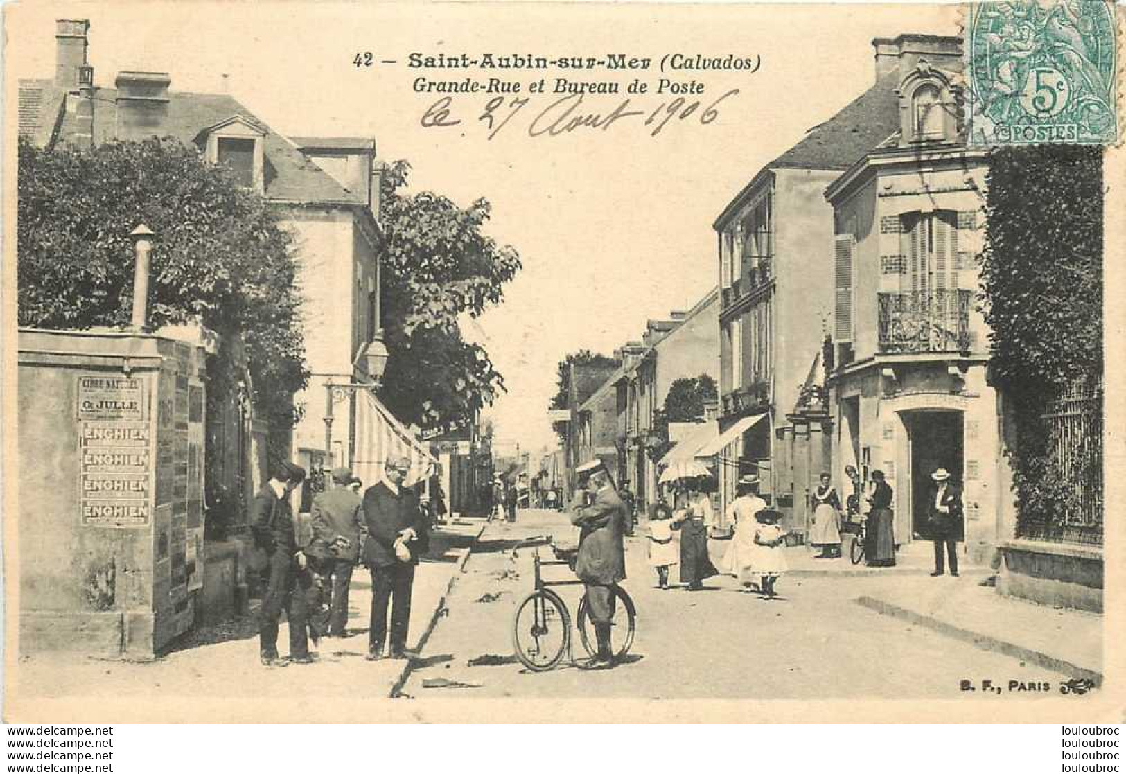 14  SAINT AUBIN SUR MER  GRANDE RUE ET BUREAU DE POSTE - Saint Aubin