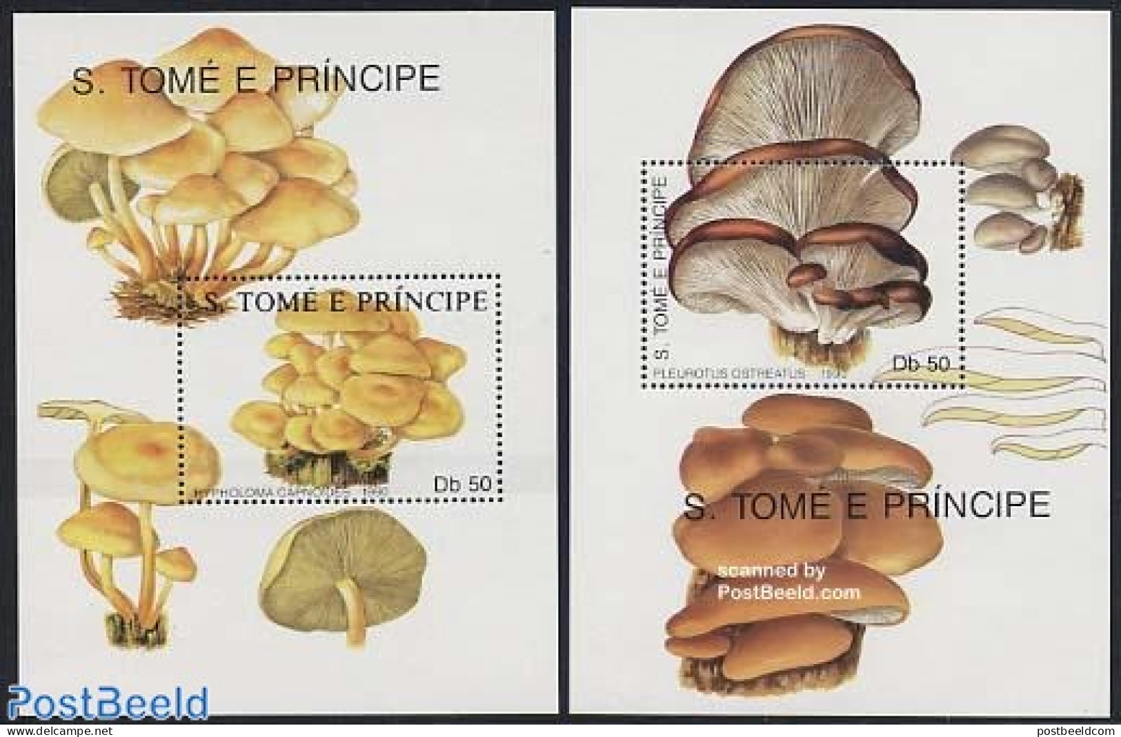 Sao Tome/Principe 1990 Mushrooms 2 S/s, Mint NH, Nature - Mushrooms - Mushrooms