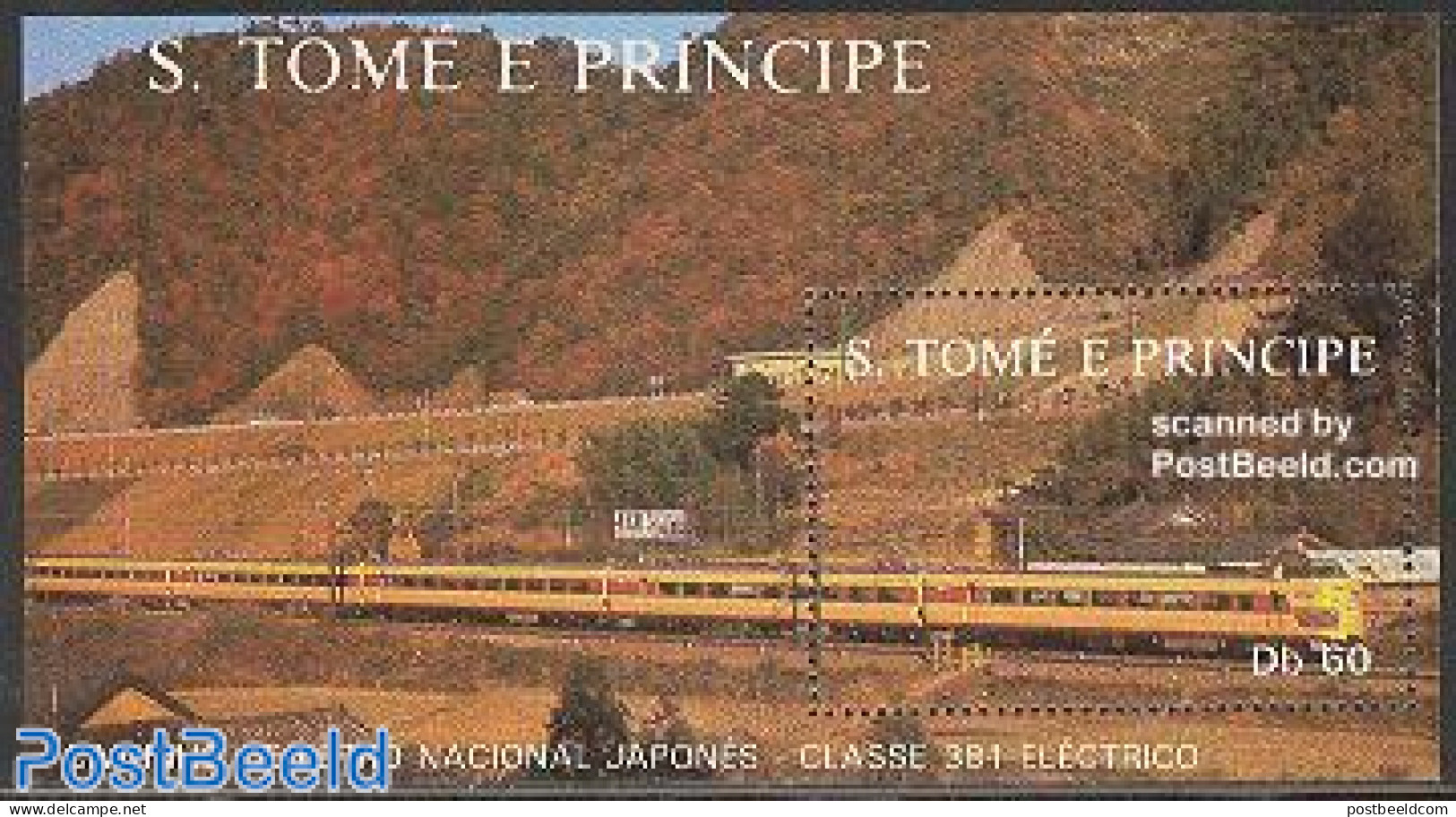 Sao Tome/Principe 1988 Electric Locomotive, Japan S/s, Mint NH, Transport - Railways - Trains