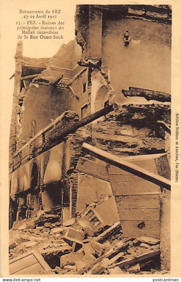 Judaica - Maroc - Evènements De FEZ (Avril 1912) - Ruines Des Maisons Du Mellah, Quartier Juif - Ed. Niddam & Assouline - Judaisme