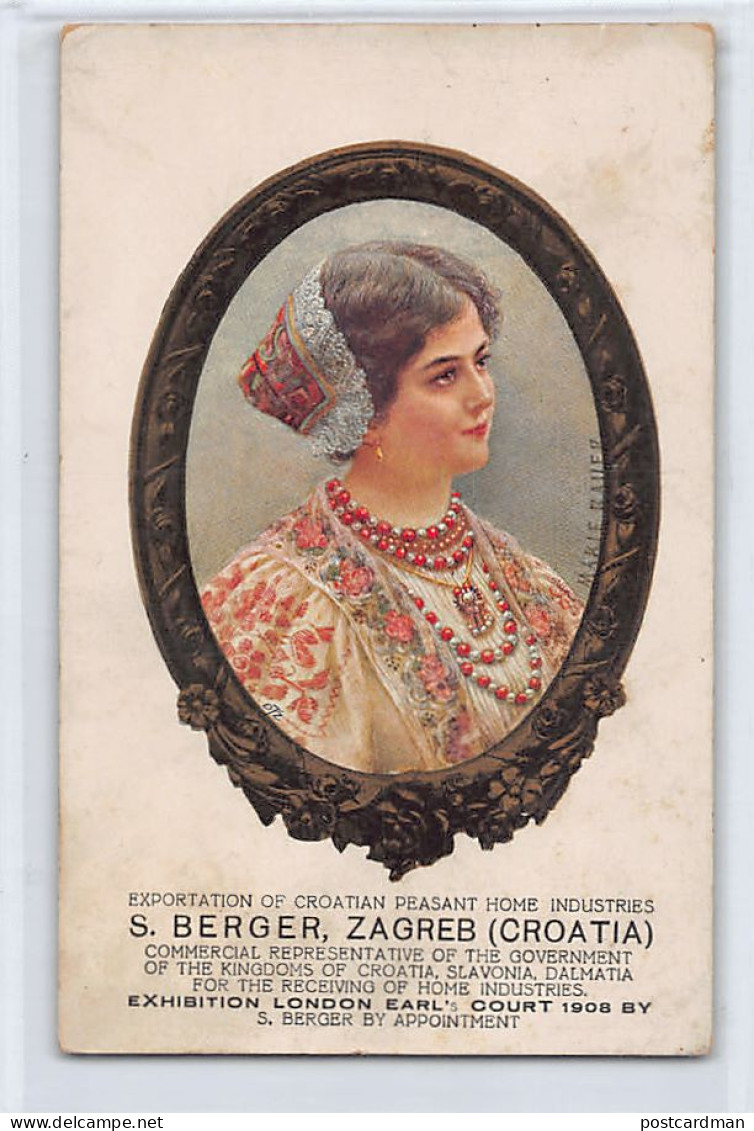 Croatia - ZAGREB - Advertising Postcard For S. Berger, Exportation Of Croatian Peasant Home Industries - Publ. S. Berger - Croatie