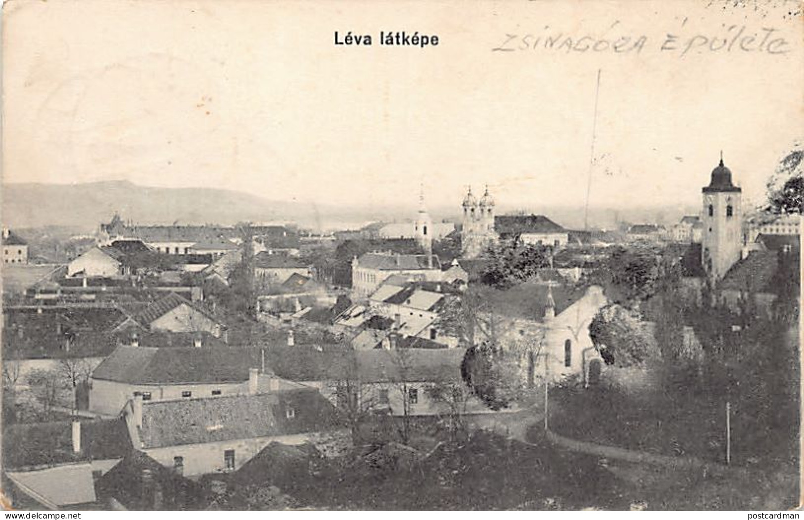 Judaica - SLOVAKIA - Levice (Léva) - Bird's Eye View With The Synagogue - Publ. Vasuti Levelezolaparusitas  - Jodendom