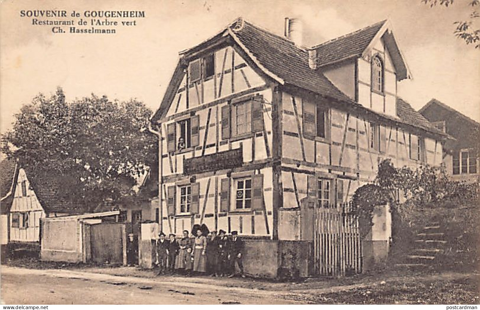 Gougenheim - Restaurant à L'Arbre Vert - Alsacienne Costume - Ed.Graf Et Weinling - Other & Unclassified