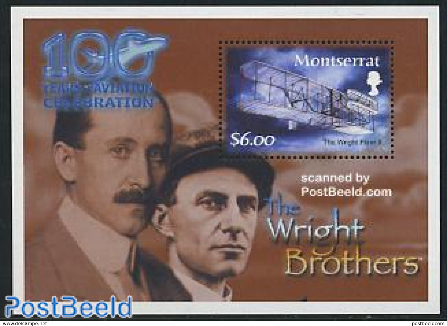 Montserrat 2003 Wright Brothers S/s, Mint NH, Transport - Aircraft & Aviation - Airplanes