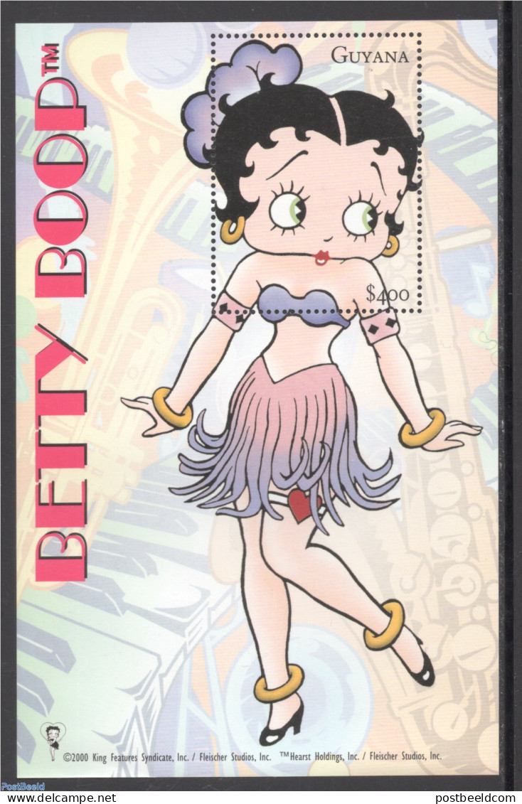 Guyana 2000 Betty Boop As Can-can Dancer S/s, Mint NH, Performance Art - Dance & Ballet - Art - Comics (except Disney) - Danse